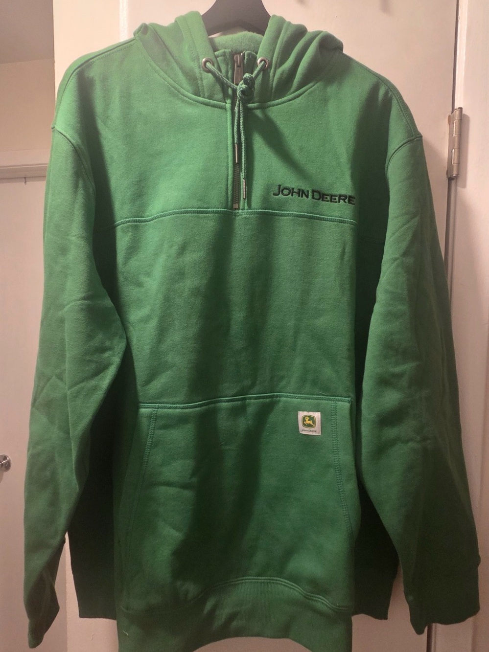 John Deere Green Quarter-Zip Hooded Sweatshirt